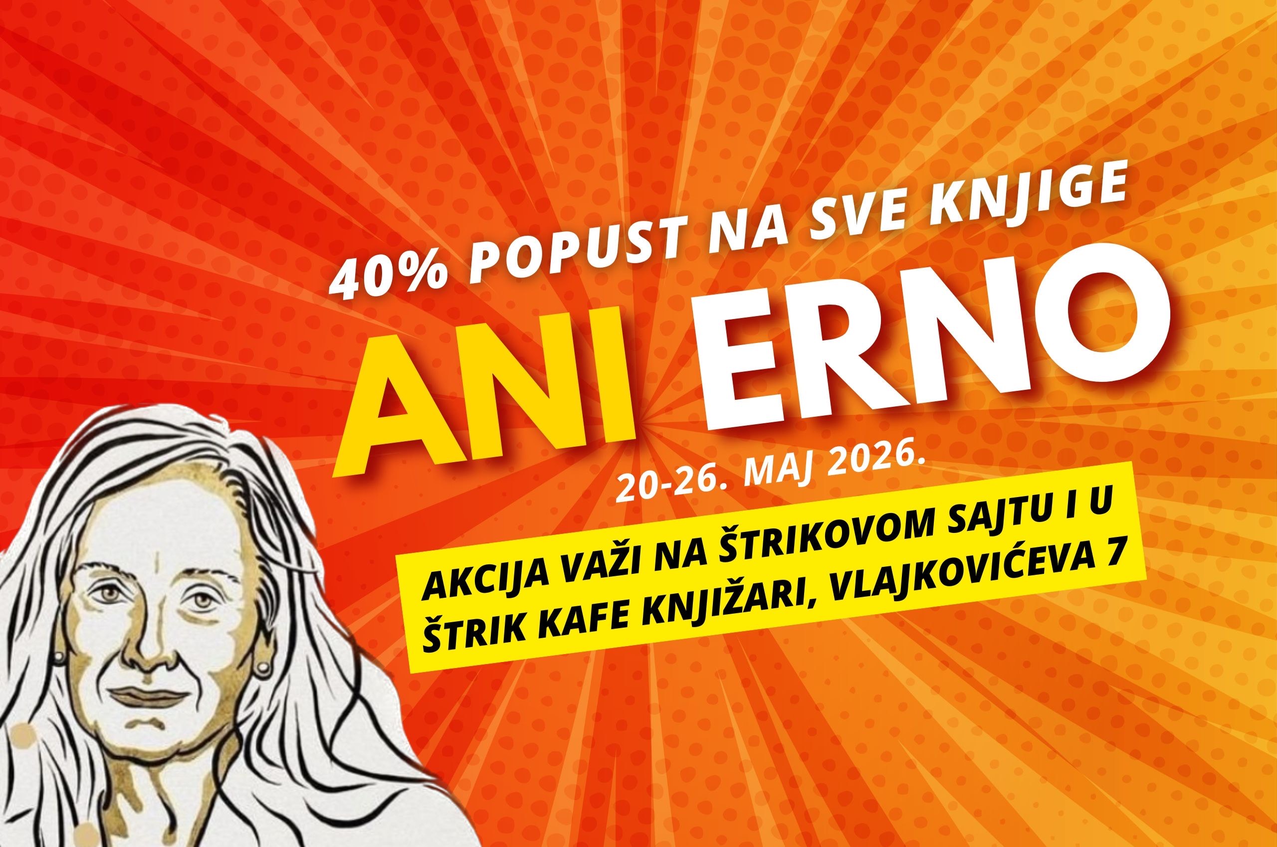 40% popust na sve knjige nobelovke Ani Erno!